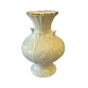 Vtg Lenox Cream and Gold Small Elfin Bud Vase 24K Gold Trim Made in USA Retired